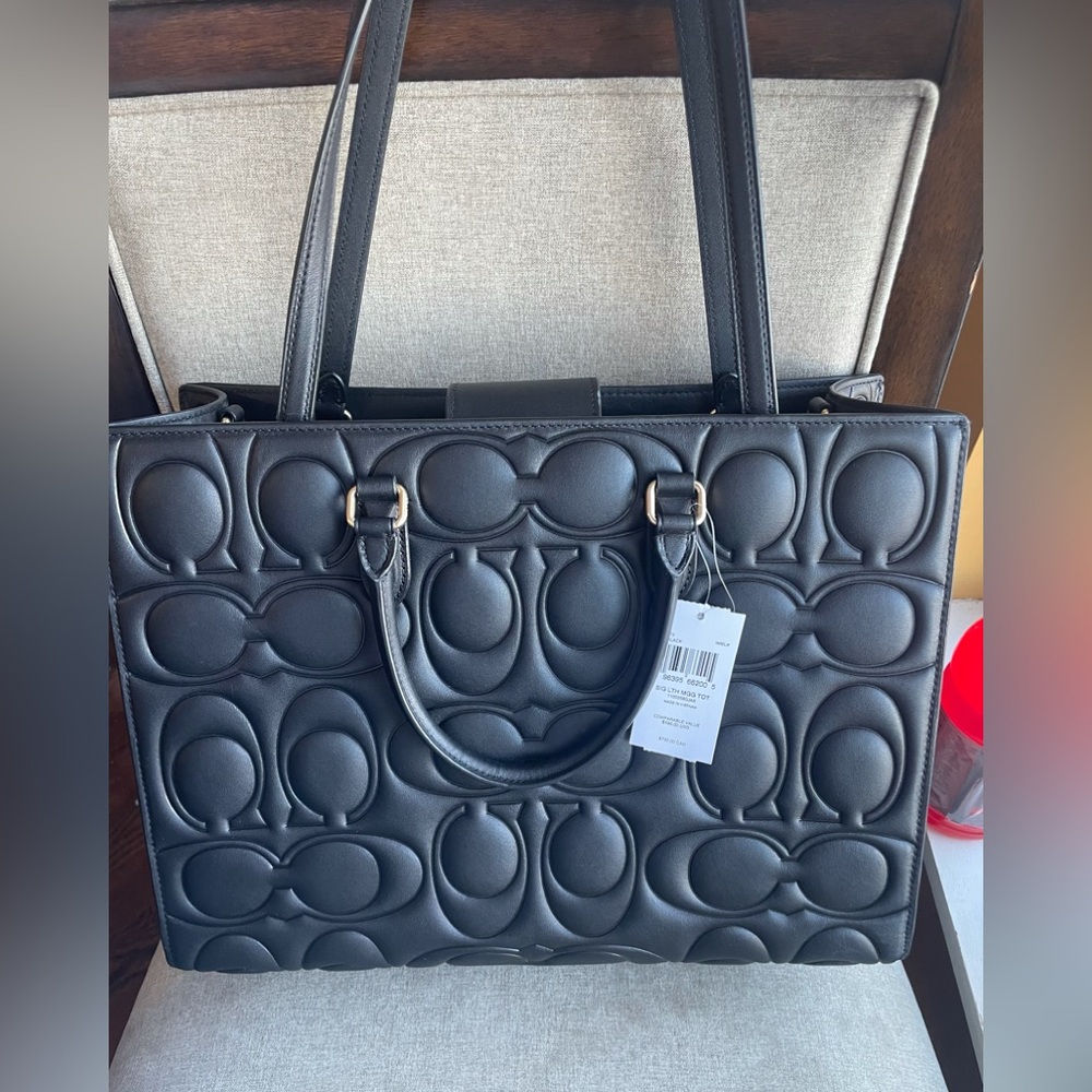 ‼️last 1‼️NWT！COACH Large Maggie Tote Bag In Signature Leather（COACH CY672） - Picture 4 of 13